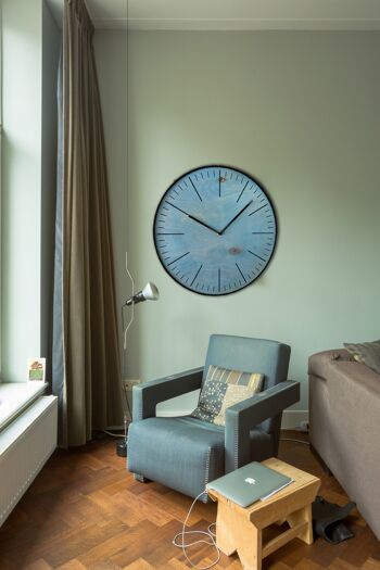 Horloge simple bleue Aiguille noire 30cm 7