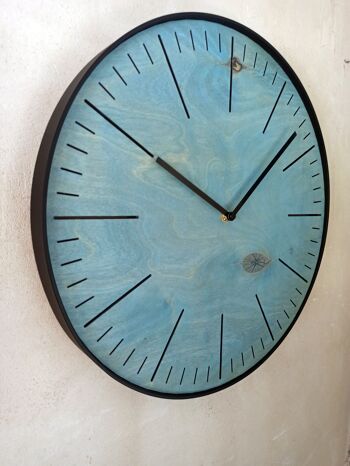 Horloge simple bleue Aiguille noire 45 cm 5