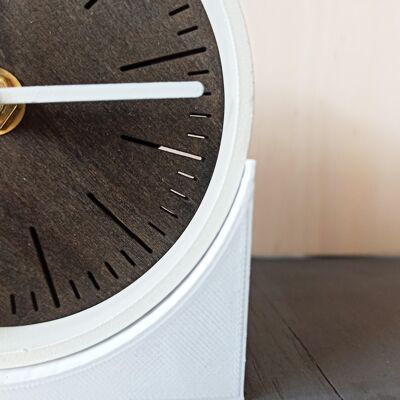orologio da tavolo NERO piccolo Ago Bianco 10 cm e base 7x4x3cm