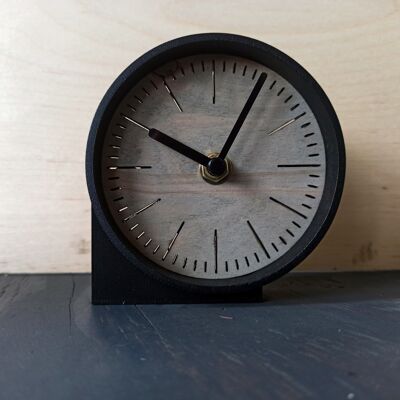 small WENGE desk  clock Black Needle 10 cm and the base 7x4x3cm