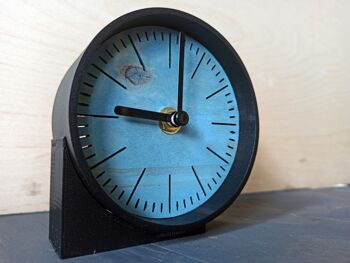 petite horloge de bureau GRISE Aiguille Noire 10 cm et le socle 7x4x3cm 5