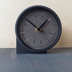 petite horloge bLUEdesk Black Needle 10 cm et le socle 7x4x3cm