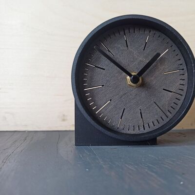 small bLUEdesk  clock Black Needle 10 cm and the base 7x4x3cm