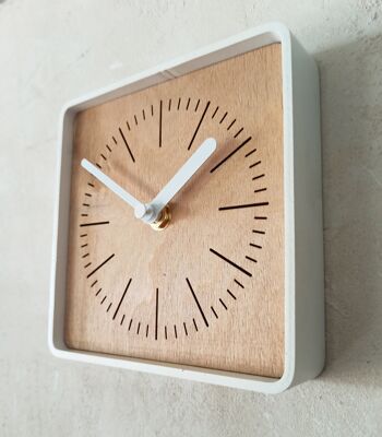 petite horloge de bureau NOIR Aiguille Noire 14X14X3CM 6