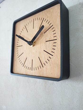 HORLOGE MINIMALISTIQUE TECK SQUERE Aiguille Blanche 14X14X3CM 3