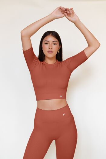 Ribbed terracota seamless sustainable top 3