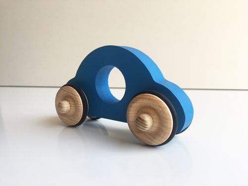 Petite voiture Anatole en bois - Bleu