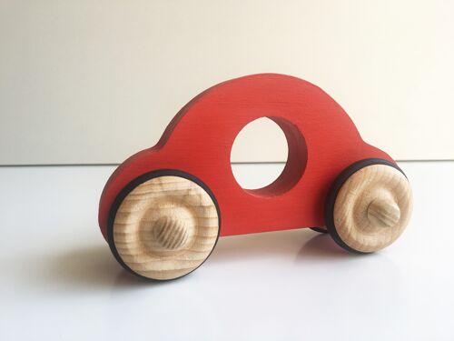 Petite voiture Anatole en bois - Rouge