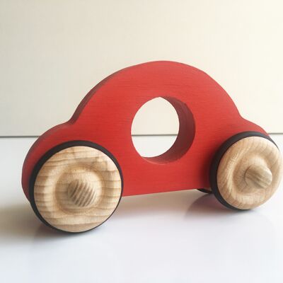 Petite voiture Anatole en bois - Rouge