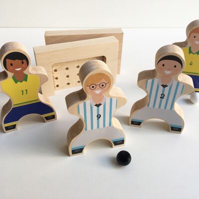 Set di palline da calcio in legno Antoine - Brasile / Argentina