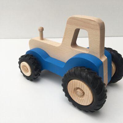Serge the wooden tractor - Blue