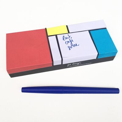 Laughing World - Memo pad sticky notes - grafica - arte - museo - regalo - ufficio - ispirazione Mondrian
