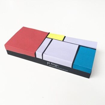 Monde Riant - Mémo bloc notes collantes - graphique - art - musée - cadeau - bureau - inspiration Mondrian 4