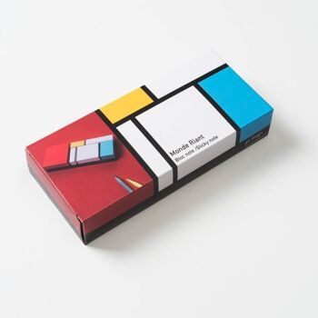 Monde Riant - Mémo bloc notes collantes - graphique - art - musée - cadeau - bureau - inspiration Mondrian 6