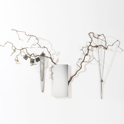 Belle de jour - miroir porte-bijoux - branches- cadeau - décoration murale