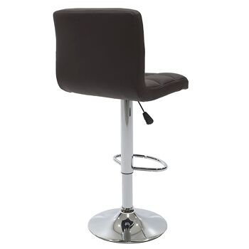 Tabouret de bar Remina pakoworld pliant en métal chromé avec PU en noyer foncé 2