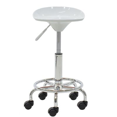 Auxiliary folding stool Carla pakoworld metal chrome with ABS in white