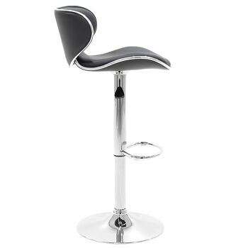 Tabouret de bar Butterfly pakoworld pliant en métal chromé avec PU en noir 3