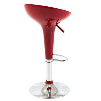 Tabouret de bar Felice pakoworld pliant en métal chromé avec ABS en rouge 3