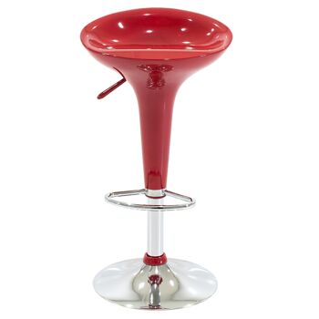 Tabouret de bar Felice pakoworld pliant en métal chromé avec ABS en rouge 1