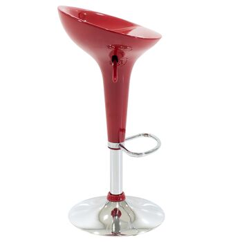 Tabouret de bar Felice pakoworld pliant en métal chromé avec ABS en rouge 2