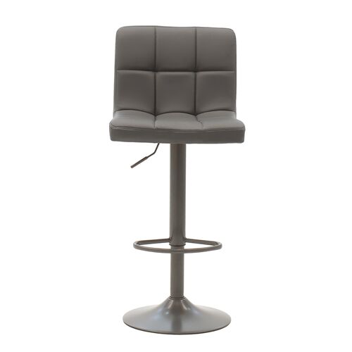 Bar stool Remina pakoworld folding metal grey matte with PU in dark grey