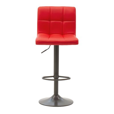 Tabouret de bar Remina pakoworld pliant métal gris mat avec PU en rouge