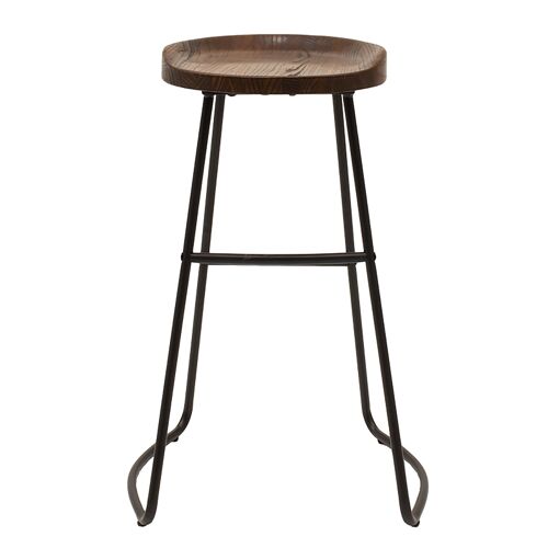 Bar stool Jail pakoworld metal black-walnut