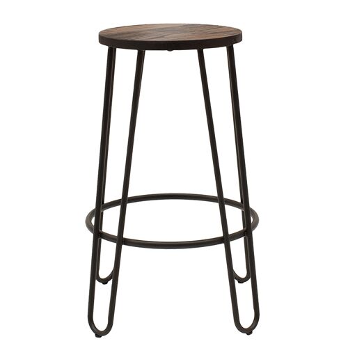 Sharps pakoworld metallic black matt-walnut gloss bar stool