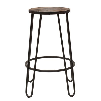 Sharps pakoworld metallic black matt-walnut gloss bar stool