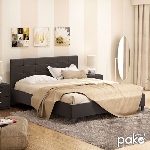 Double bed Desi pakoworld PU dark brown matte 160x200