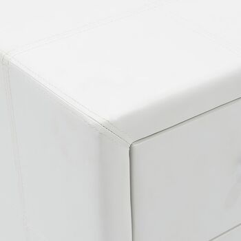 Table de chevet 2 tiroirs Como pakoworld PU blanc mat 47x42x53cm 4