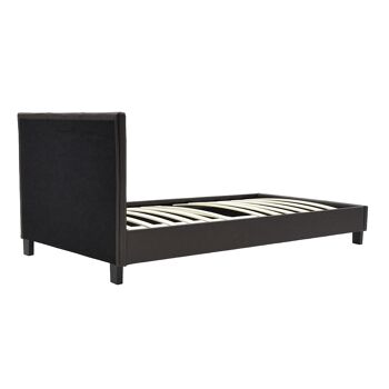 Lit simple Nevil pakoworld PU brun foncé mat 100x200 3