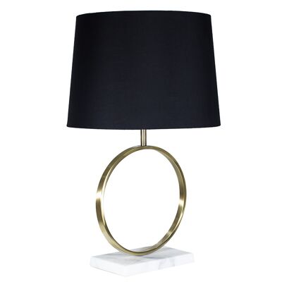 Lámpara de mesa PWL-0014 pakoworld E27 bronce-metal negro D39x64cm