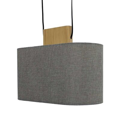 Lampada a sospensione PWL-0027 pakoworld Ε27 in tessuto grigio colore 43x17,5x23cm