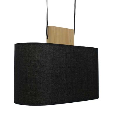 Pendant lamp PWL-0027 pakoworld Ε27 in black fabric color 43x17,5x23cm