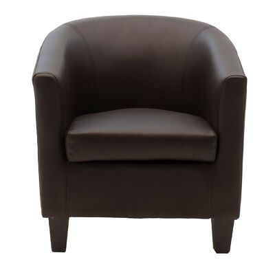 Fauteuil Grant pakoworld avec pu marron 67x65x70cm