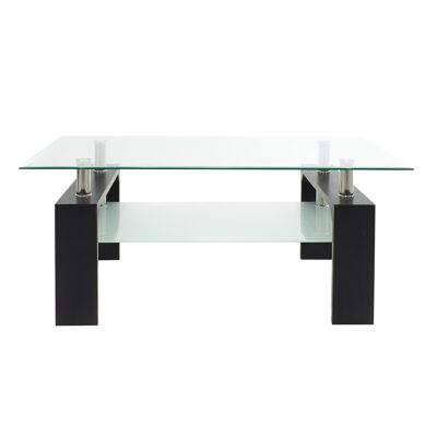 Maiha pakoworld Rectangle coffee table glass top wenge 100x60x42,5 cm