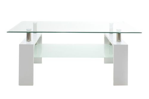 Maiha pakoworld Rectangle coffee table glass top white 100x60x42,5 cm