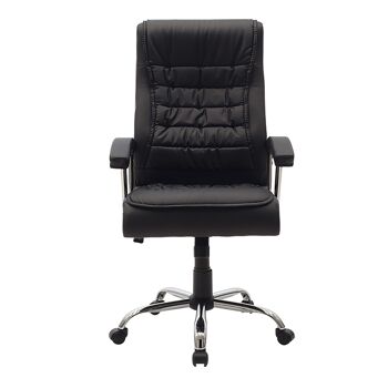 Chaise de bureau de direction Cannon pakoworld avec couleur noir pu et cadre chromé 1