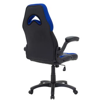 Chaise de bureau Wolf gaming pakoworld pu maille noire bleu 4