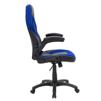 Chaise de bureau Wolf gaming pakoworld pu maille noire bleu 3