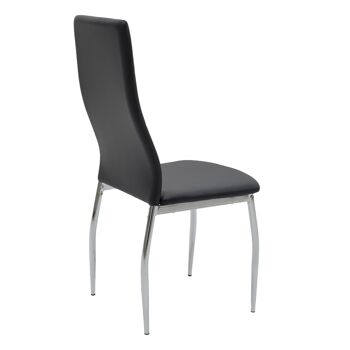 Chaise Jella pakoworld métal chromé PU noir 3