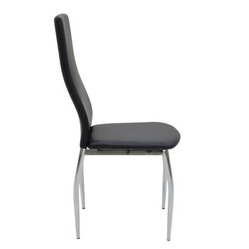 Chaise Jella pakoworld métal chromé PU noir 2