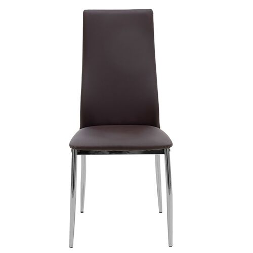 Chair Jella pakoworld metal chrome PU dark brown