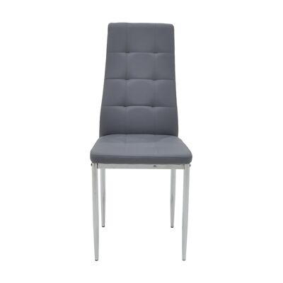 Chair Cube pakoworld PU grey-chrome leg