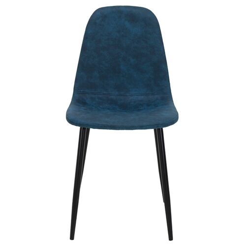 Chair Bella pakoworld PU dark blue antique-black leg