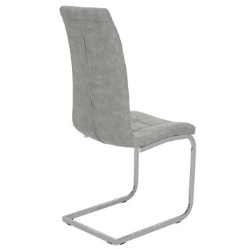 Darrell pakoworld Chaise en métal chromé avec PU gris clair antique 3