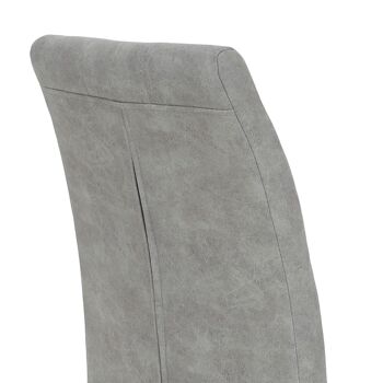 Darrell pakoworld Chaise en métal chromé avec PU gris clair antique 4