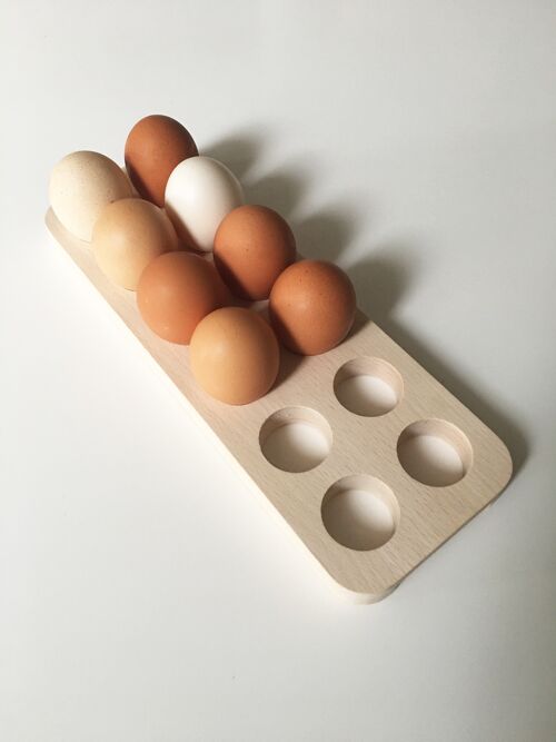 Support à œufs Paulette - Présentoir en bois 12 oeufs